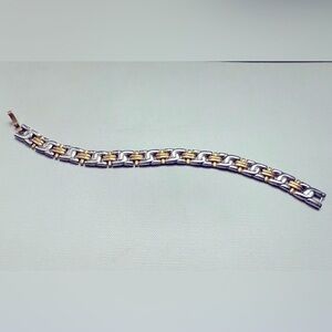 Silver and Gold Tone Bracelet - Costume Jewelry